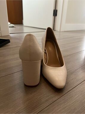 H&M White block heels